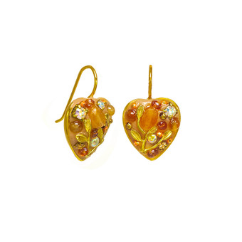 Michal Golan Peach Tree Pearl Heart Earrings