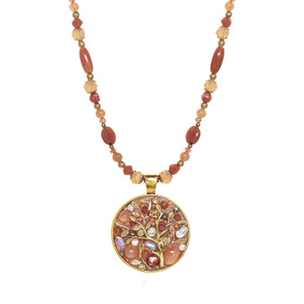 Michal Golan Peach Tree Large Circle Necklace