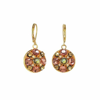 Michal Golan Byzantine Abalone & Rose Circle Earrings