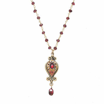 Michal Golan Byzantine Garnet Diamond Necklace
