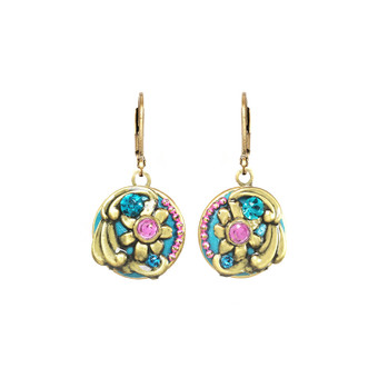 Michal Golan Teal Small Circle Earrings