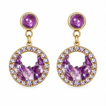 Michal Golan Violet Amethyst Post Hoop Earrings