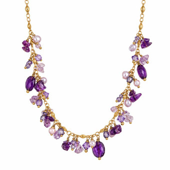 Michal Golan Violet Amethyst Charm Necklace