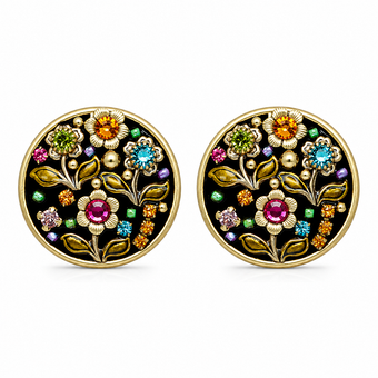 Michal Golan Midnight Garden Round Bouquet Earrings