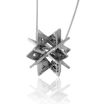 Merkaba Secret Silver Kabbalah Pendant