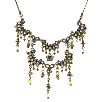 Michal Negrin Classic Dangle Circle Crystal Necklace