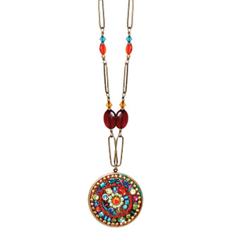 Michal Golan Necklace - Multibright Round Long Chain With Beads