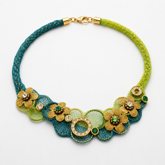 Anat Collection Natural Eclectic Swarovski Crystals Necklace