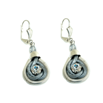 Anat Jewelry Earrings - Blue Leather Anat Jewelry Earrings - Blue Leather