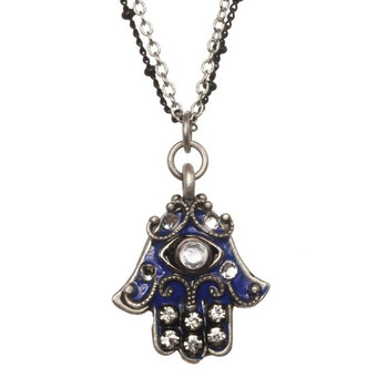 Evil Eye Cobalt Hamsa Necklace