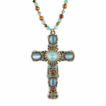 Sky Blue Cross Necklace