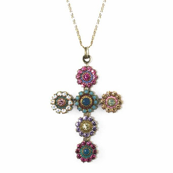 Large Crystal Cross Necklace