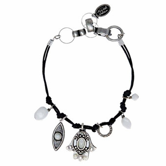 Michal Golan White And Gray Bracelet Hamsa