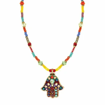 Multicolor Michal Golan Jewelry Hamsa Necklace