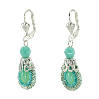 Anat Collection Turquoise Crystal Nouveau Glam Earrings