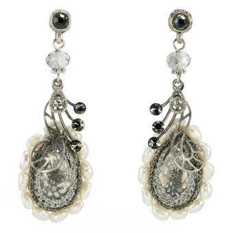 Anat Jewelry Silver Spark Nouveau Glam Earrings