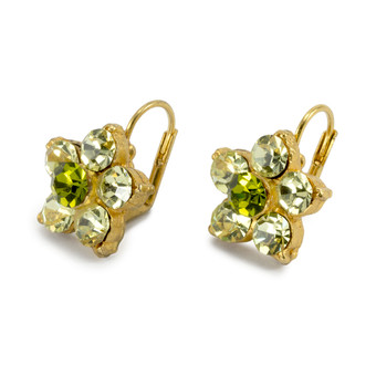 Anat Jewelry Green Flower Earrings