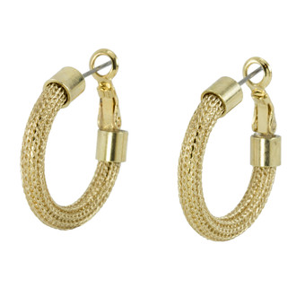 Anat Collection Gold Hoop Round Motion Earrings