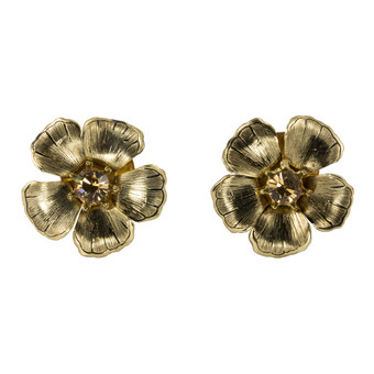 Anat Collection Earrings Gold Amaryllis Clip-on Sterling Perfection