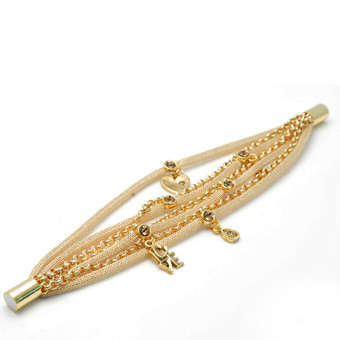 Anat Jewelry True Love Round Motion Gold Bracelet