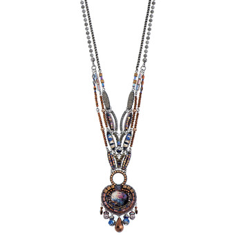 Gold Ayala Bar Ocean Blue Long Necklace Gold Ayala Bar Ocean Blue Long Necklace