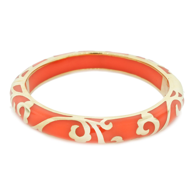 Andrew Hamilton Crawford Orange Bracelet Scroll Coral and Gold