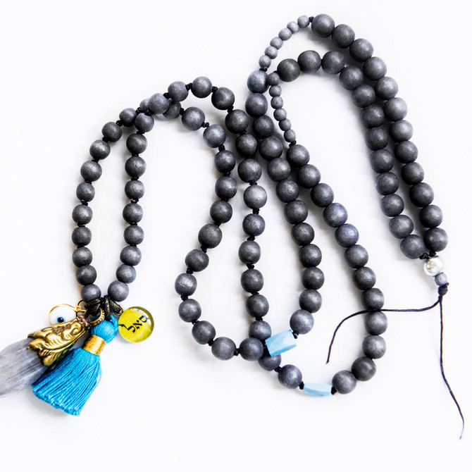 7Stitches Labradorite Gray Mala