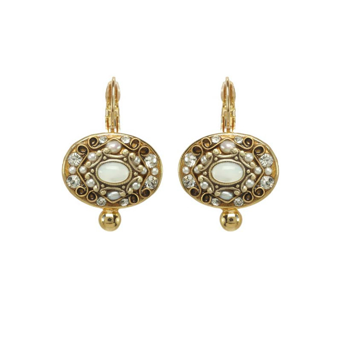 Michal Golan Elegante Earrings White