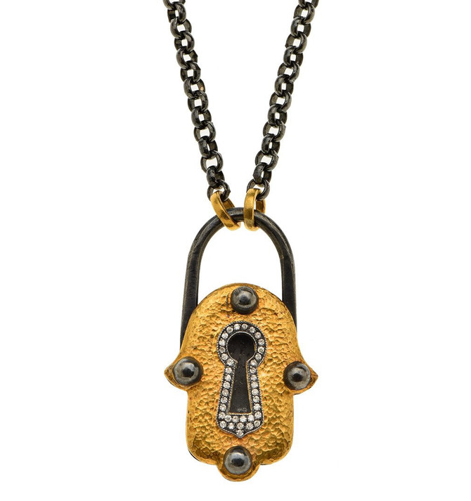 Lucky Talisman Lock Necklace by Nava Zahavi - New Arrival