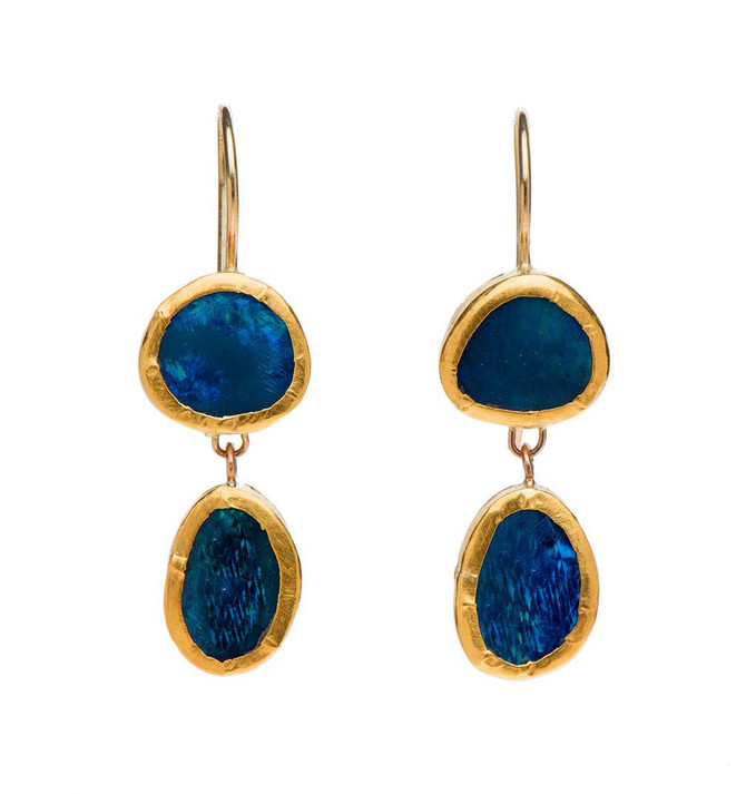 Firestone Opal Earrings by Nava Zahavi - New Arrival