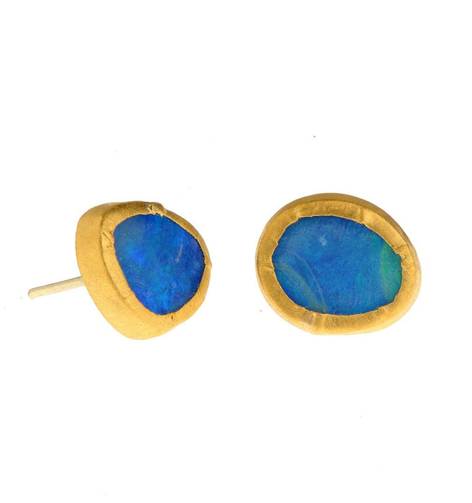 Opal stud Earrings by Nava Zahavi - New Arrival