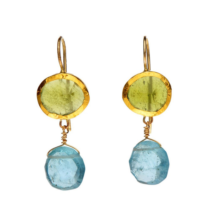 Botanic Bassonite and Aquamarine Earrings by Nava Zahavi - New Arrival