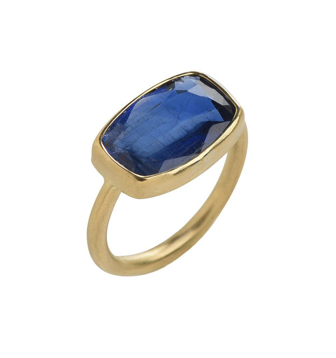 Intensive Kyanite Gold Ring by Nava Zahavi - New Arrival