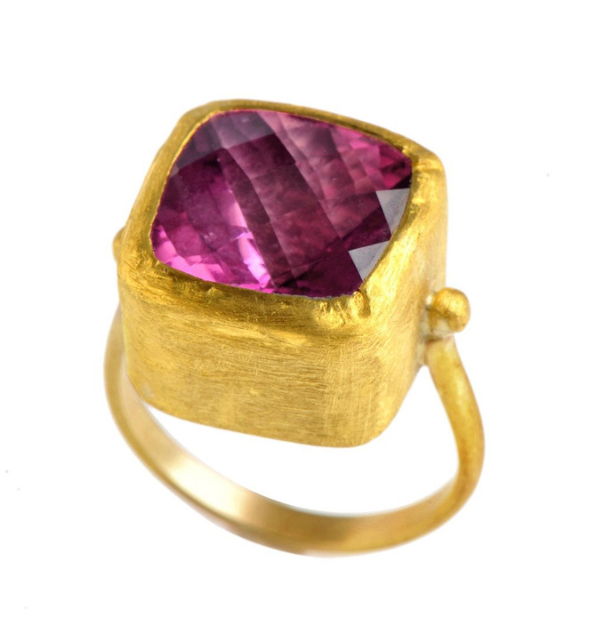 Sweet Candy Pink Topaz Gold Ring by Nava Zahavi - New Arrival