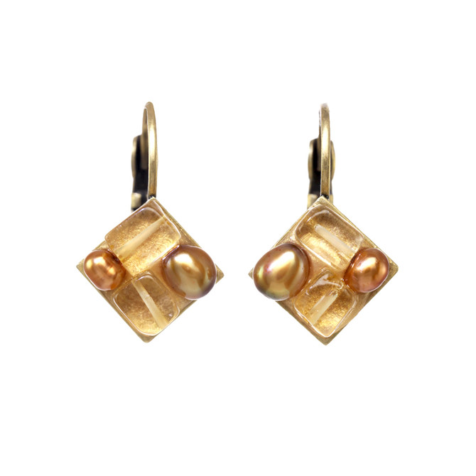 Gold Earrings Citrine