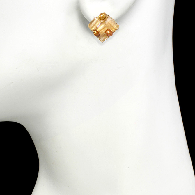 Michal Golan Jewelry Citrine Gold Earrings