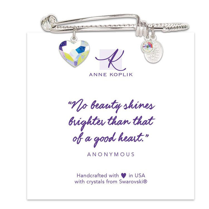 Anne Koplik Heart Shine Charm Bangle