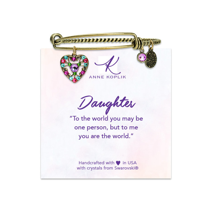 Anne Koplik Special Edition Daughter Heart Charm Bangle