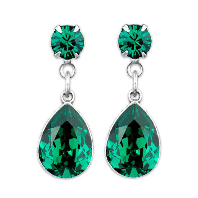 Anne Koplik Emerald Teardrop Earrings