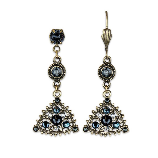 Anne Koplik Graphite Sparkling Earrings