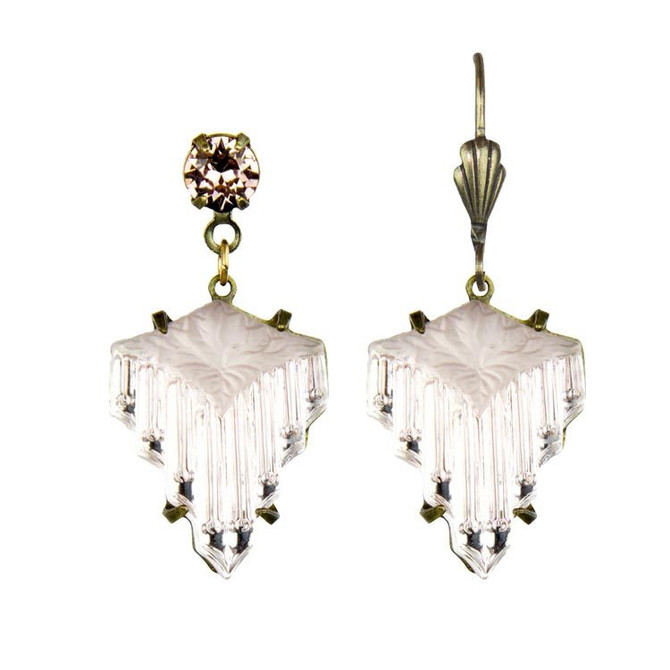 Anne Koplik Josephine Vintage Glass Renaissance Revival Earrings