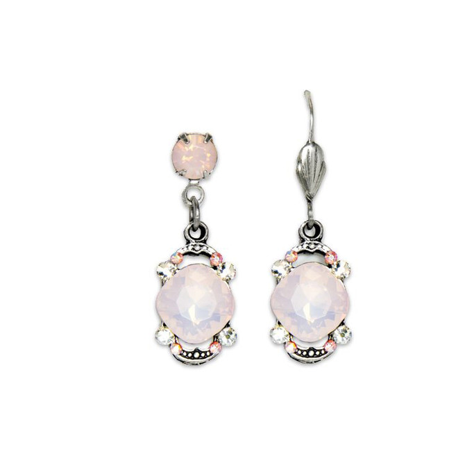 Anne Koplik Rose Opal Cushion Earrings