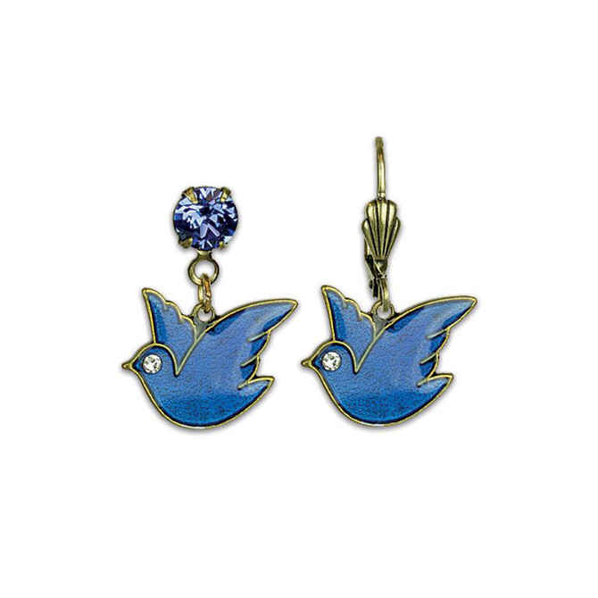 Anne Koplik Blue Bird Earrings