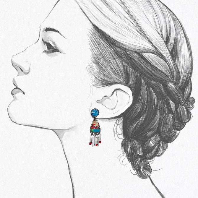 Ayala Bar Clear Coast Saltwater Taffy Earrings