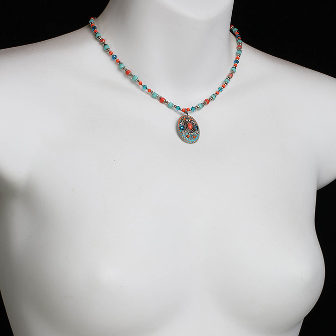 Michal Golan Aruba Oval Beaded Necklace