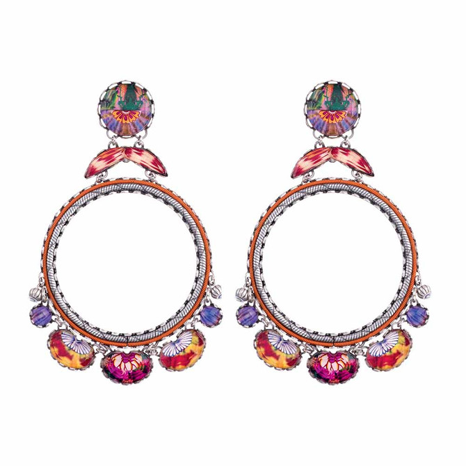 Ayala Bar Electric Ladyland Pink Flower Earrings