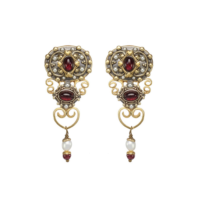 Michal Golan Victorian Vintage Clip on Earrings