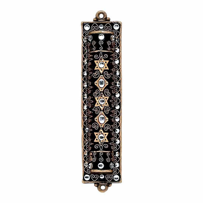 Michal Golan Large black star of david mezuzah