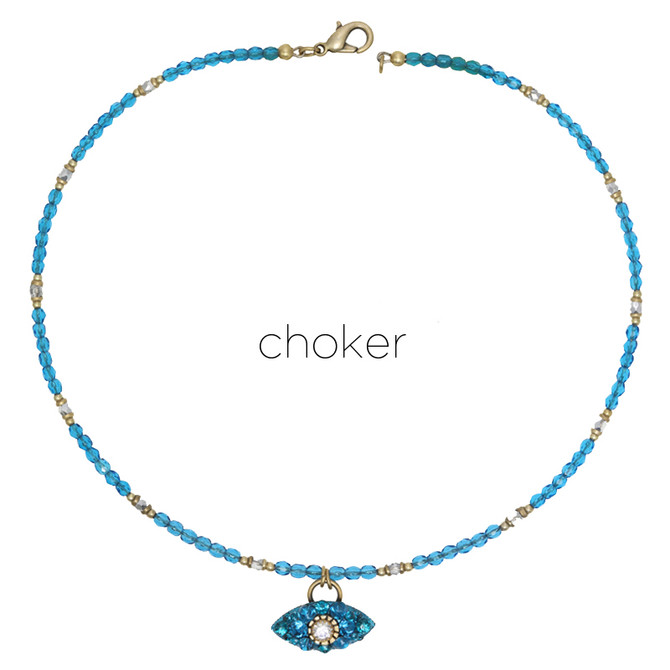 Michal Golan Dazzling Cyan Eye Choker