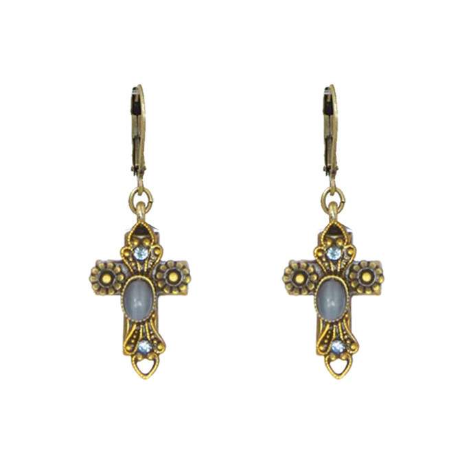 Michal Golan Small sky crystals cross earrings